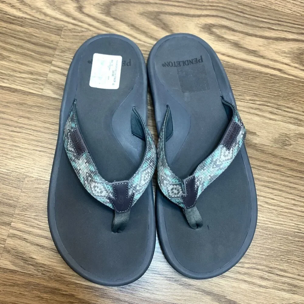 Pendleton Beach Sandals Mens Size 11‎ M Gray Black Vacation Outdoors